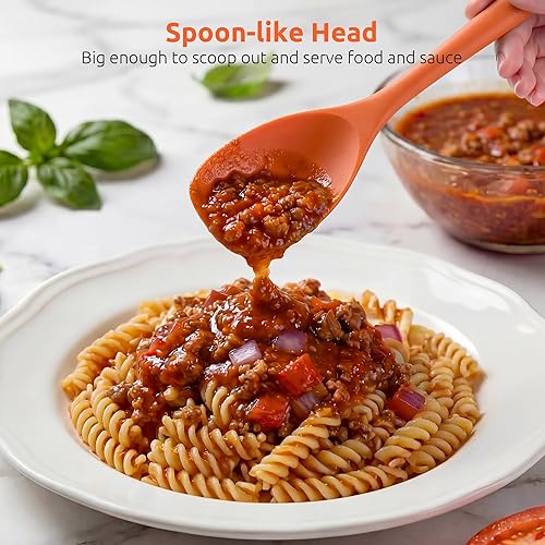 Miniatura 5 de Cuchara de espátula resistente al calor de 600ºF: cuchara de cocina de silicona flexible U-Taste para servir, mezclar y raspar alimentos en