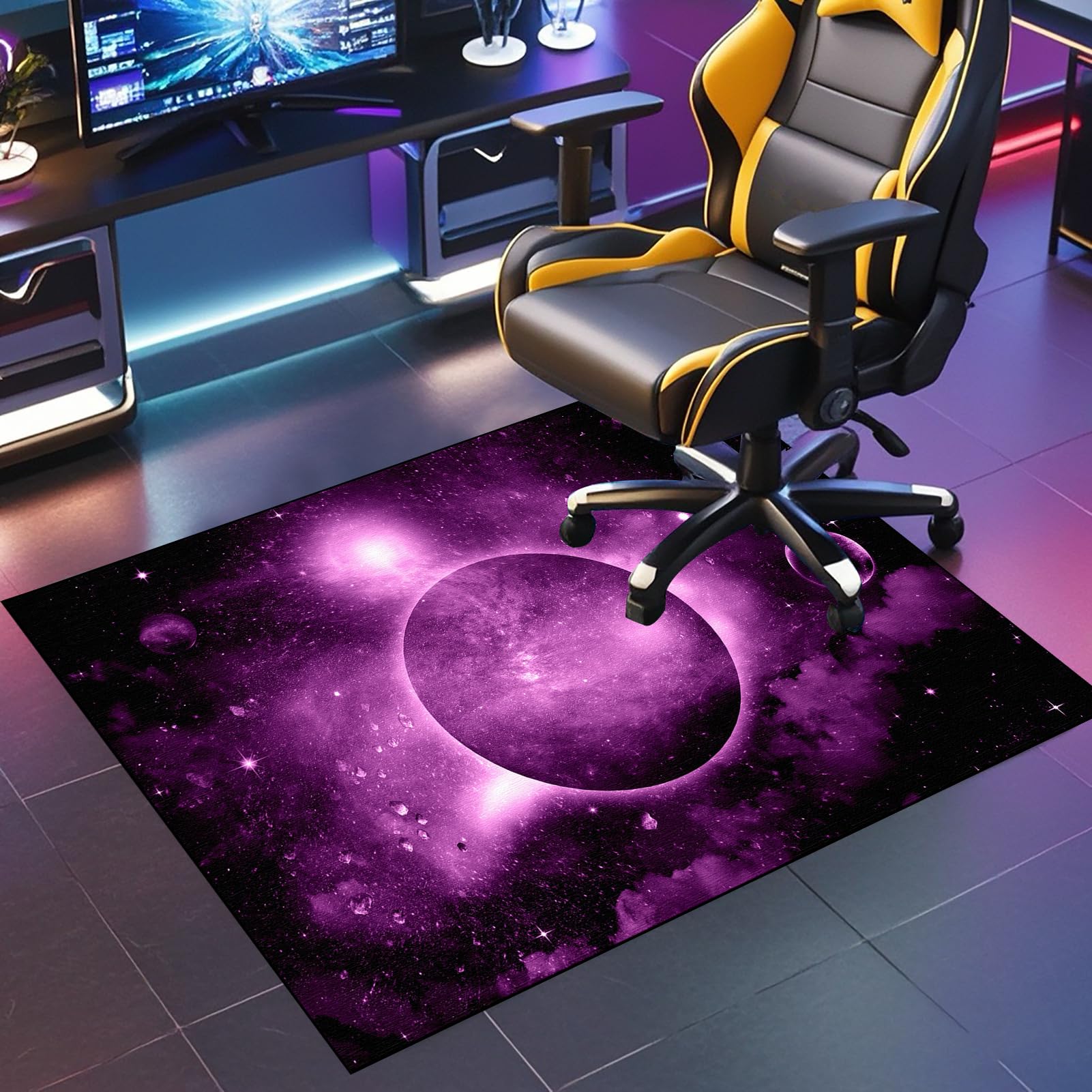 JaevKwzy Office Gaming Chair Mat for Carpet, Computer Chair Mat for Hardwood Floor, Carpet Protector Mat, 160 x 180 cm Desk Chair Mat, Non Slip Gaming Rug, Hard-Floor Chair Mats