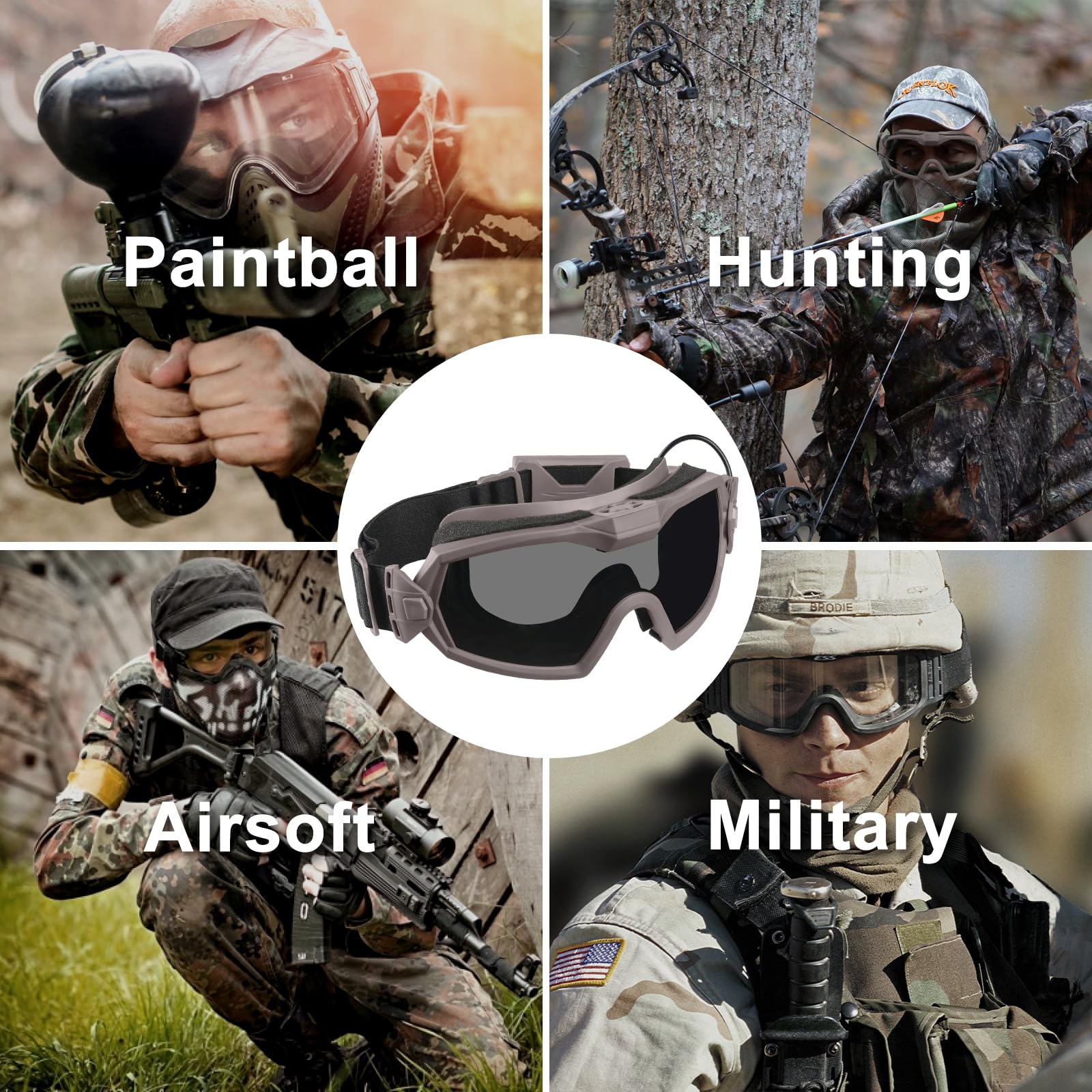 Gafas de Airsoft antivaho, gafas tácticas con ventilador y lentes intercambiables, gafas de seguridad militar y gafas