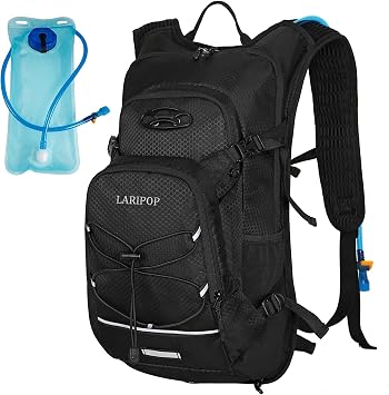 LARIPOP 18L Hydration Backpack with 2L Leak-Proof Water Bladder for Hiking Cycling Running Men Women