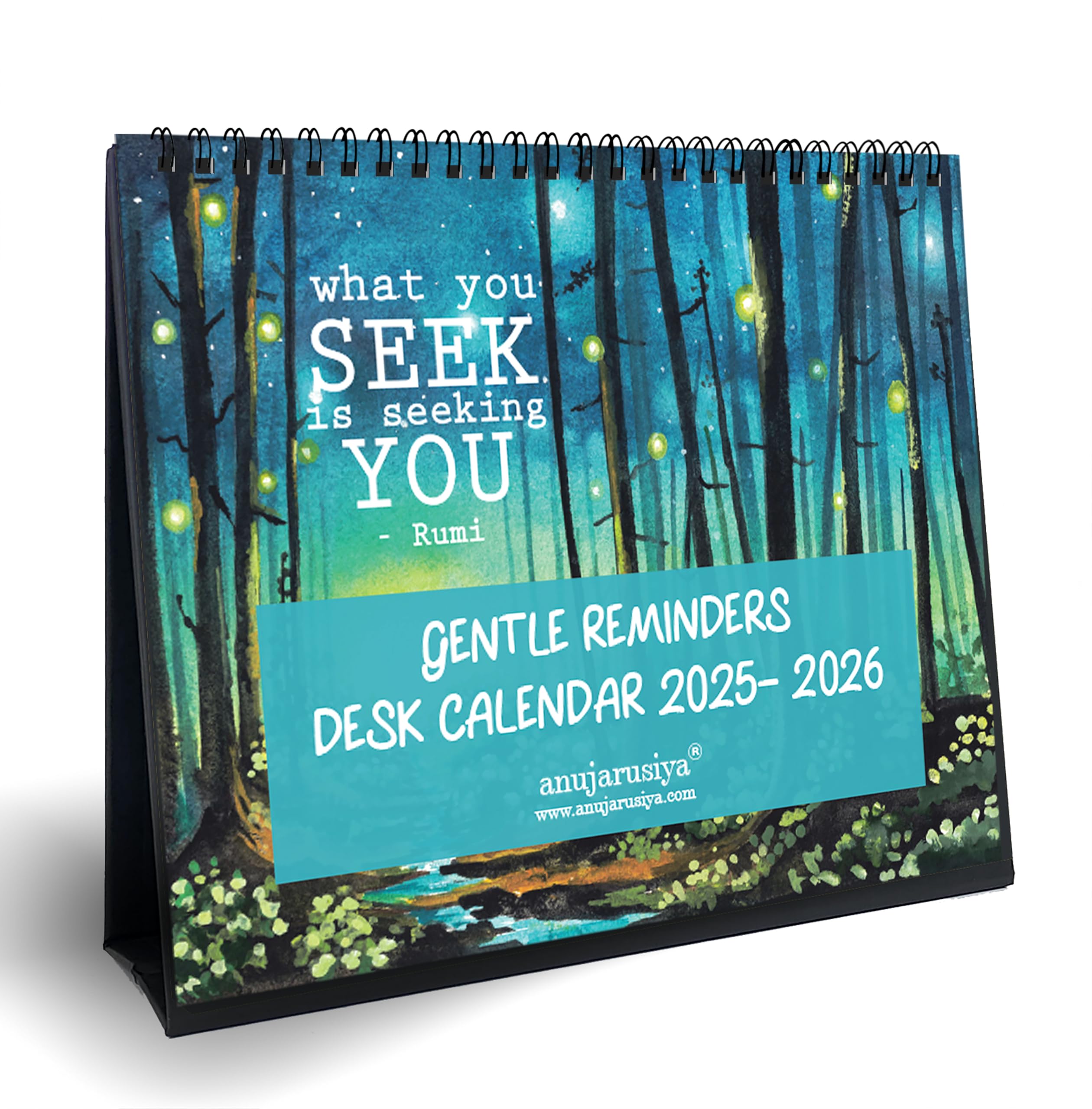 anujarusiya Table Calendar for 2025-2026 with Quotes | Gentle Reminders Desk Calendar | 9x7.75" |14 months | October 25- Nov 2026 Perfect for Study & Office (Gentle Reminder 14 month)