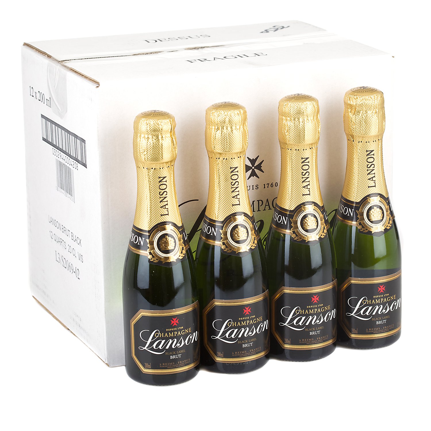 Lanson Black Label Brut Champagne Pinot Noir-Pinot Meunier-Chardonnay NV 20 cl (Case of 24)