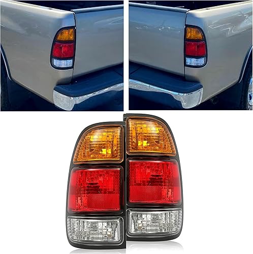 ECOTRIC Luz trasera halógena compatible con Toyota Tundra 2000-2006, lámpara de freno de señal de acceso regularcabina de acceso, par de luces