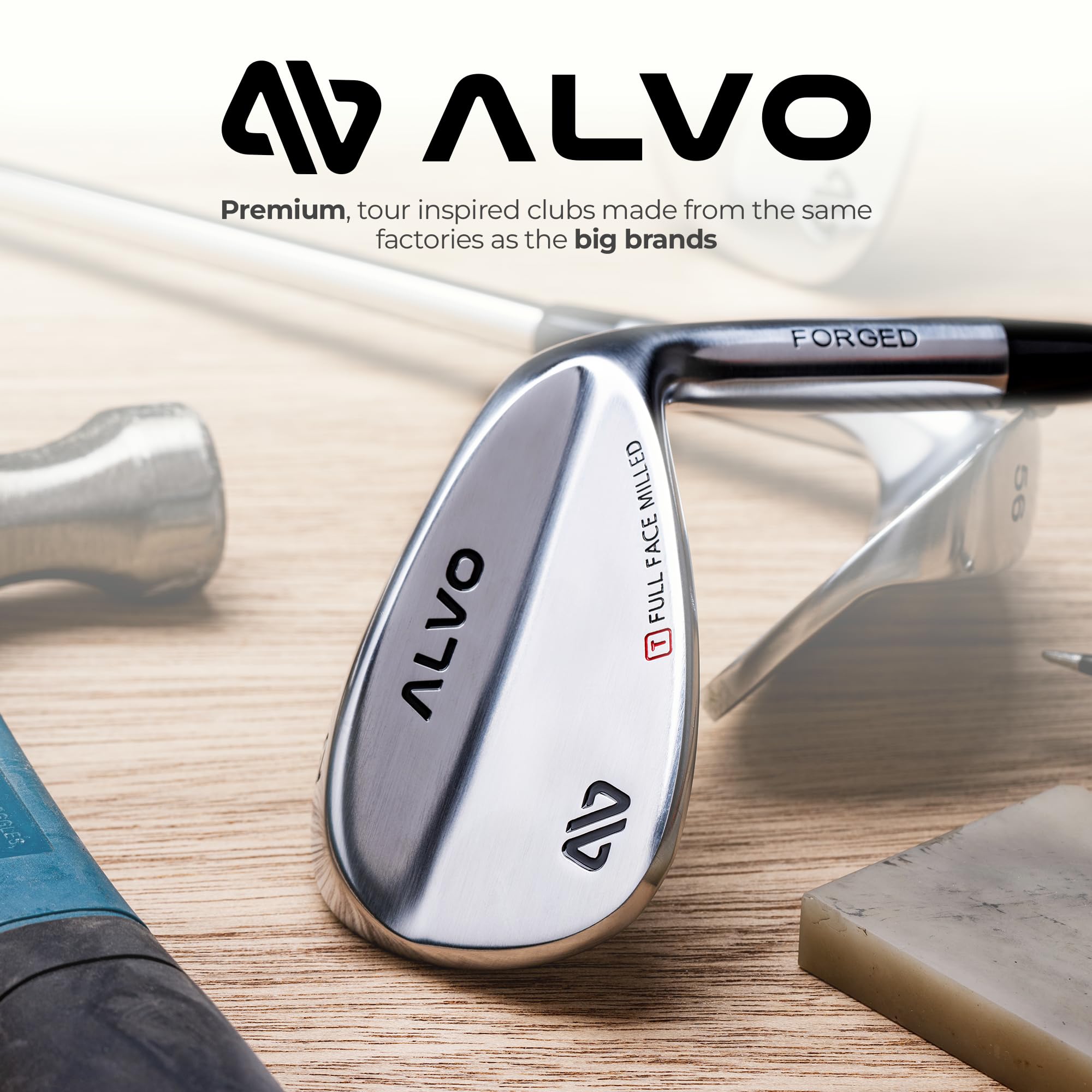 Premium Vollgesichts-Golfkeile, Golfkeil-Set, 3 Keile 52/56/60 Grad, Lob, Spalt, Sand-Golfschläger für Herren, Premium-Grip, rechte Hand