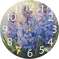 CTYSHTDL Lavender Gold Silent Non-Ticking Wall Clock 9.8 Inch - Battery Operated Decor for Kitchen Bedroom Living Room