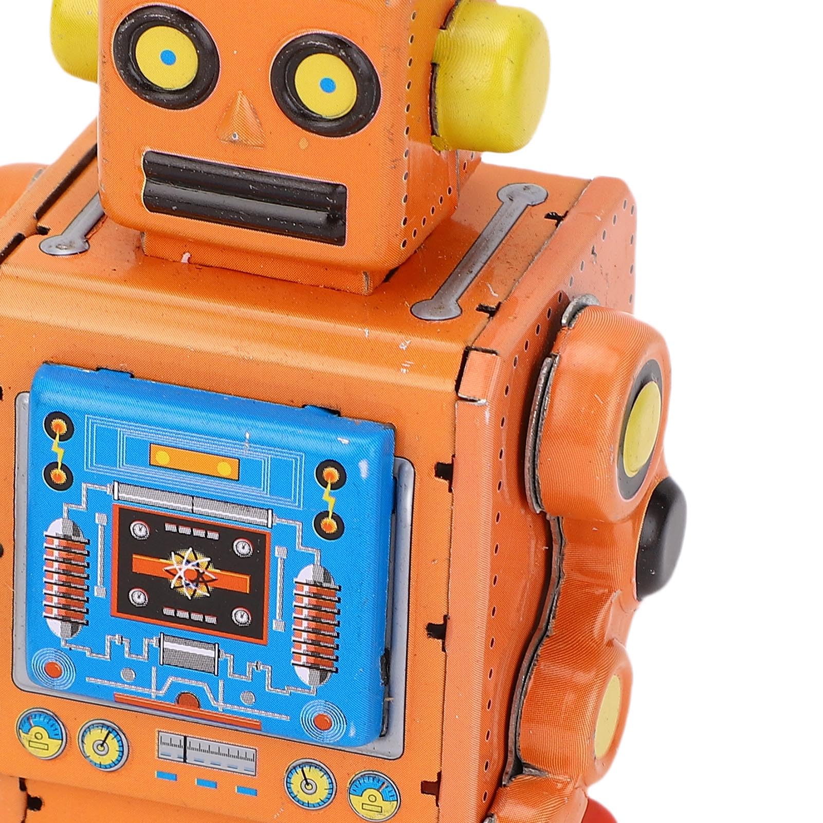 Robot Classico in Ferro con Carica a Molla per L'intrattenimento Quotidiano e la Collezione Vintage (Orange)