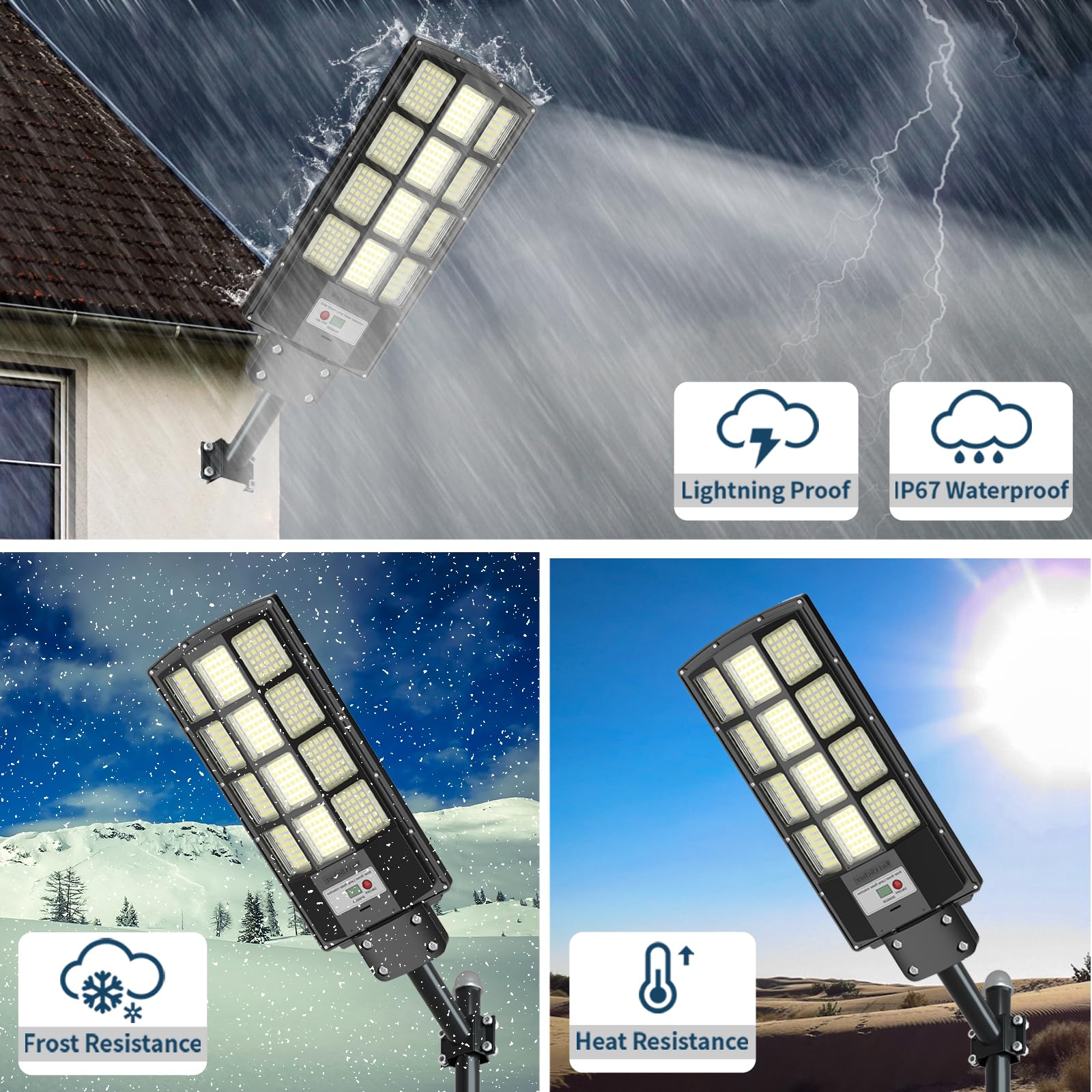 WaitScher Solar Flood Lights Outdoor 3000W Waterproof Street