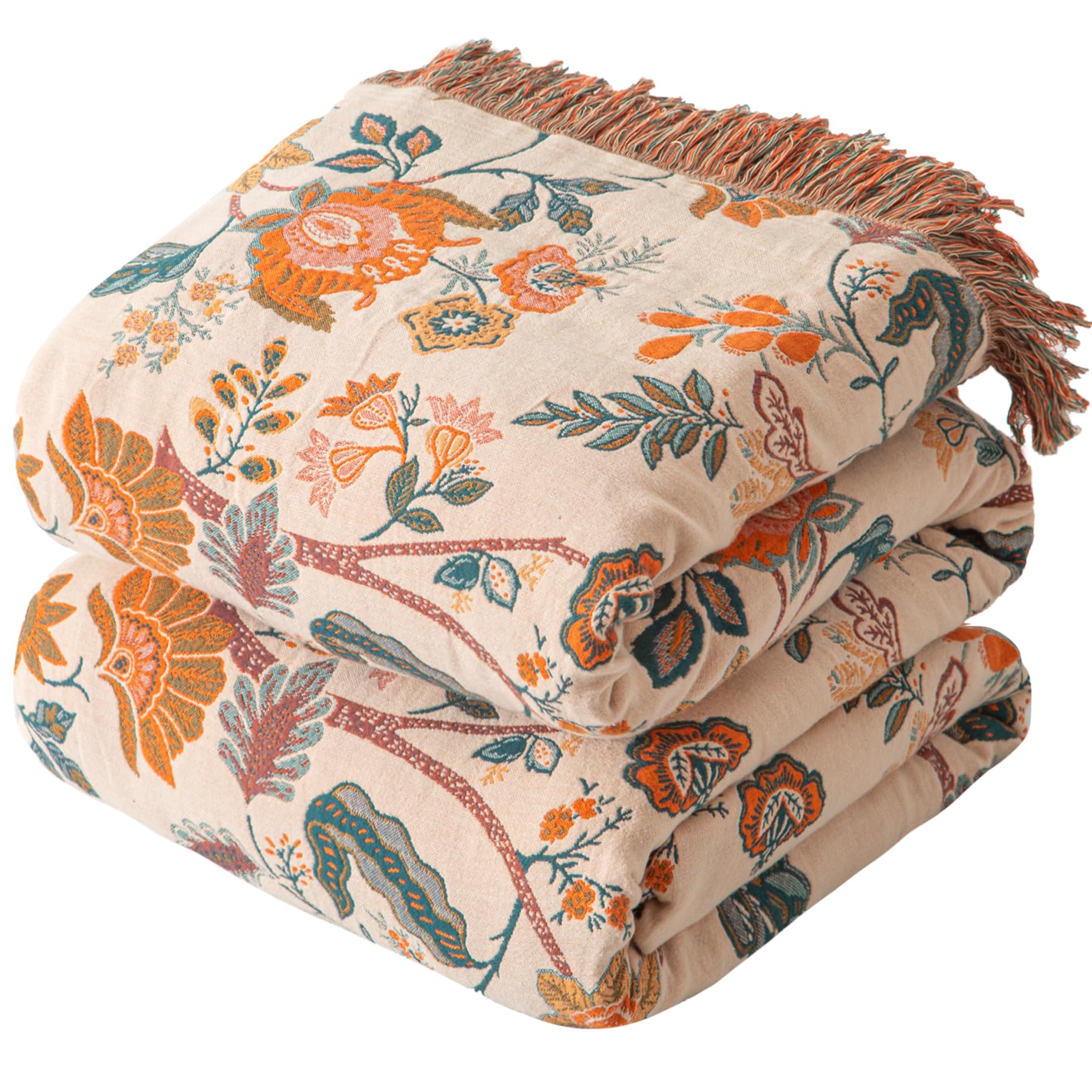 Bailix Boho Floral Throw Blanket