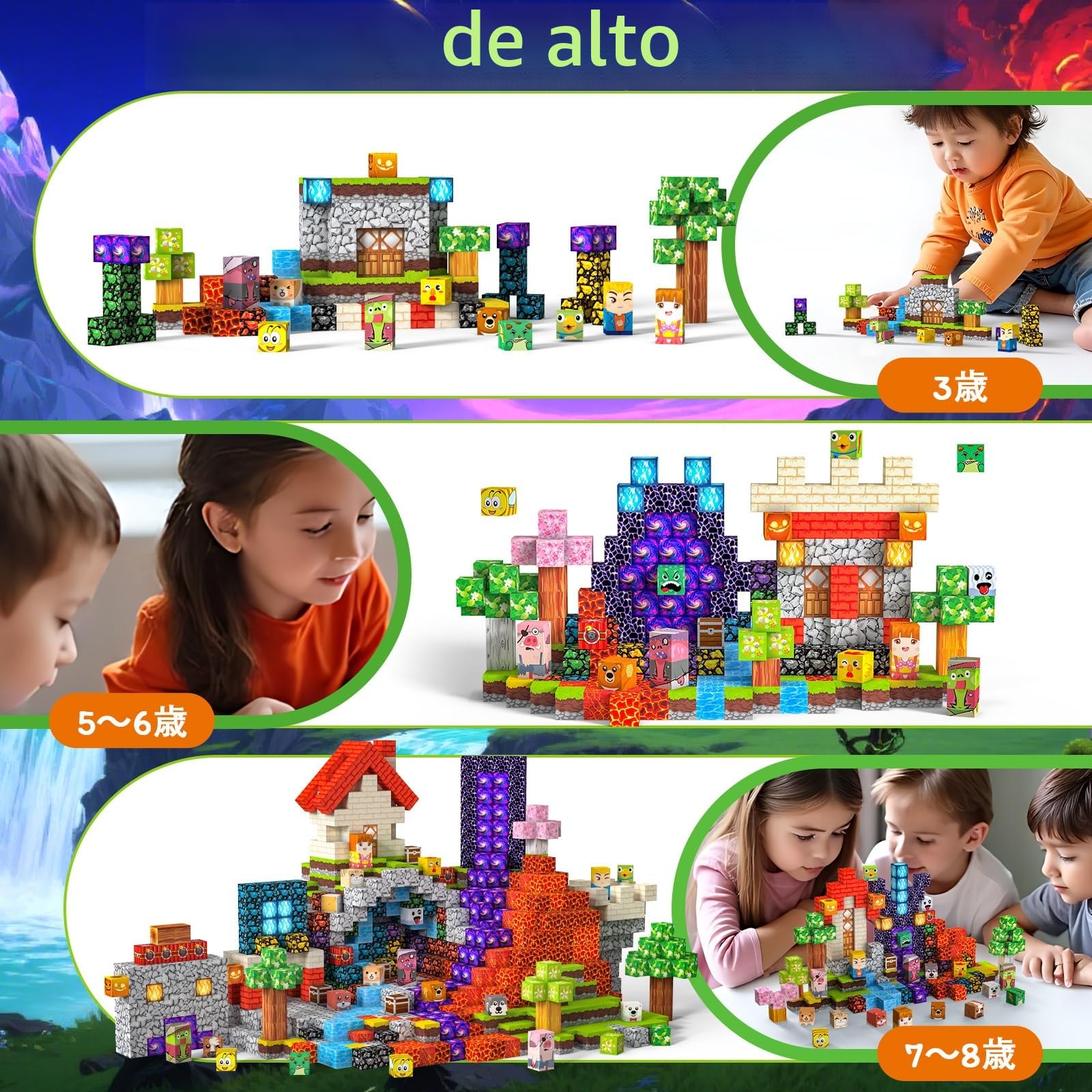 Bloques Magneticos Construccion Niños 220 Piezas 2CM 3+ Magneticas, Juego Magnetic Blocks Tiles Construcción, Juguetes Montessori para Niños 4 5 6 7 8 9 10 11 12 Regalos de Cumpleaños para Niñas