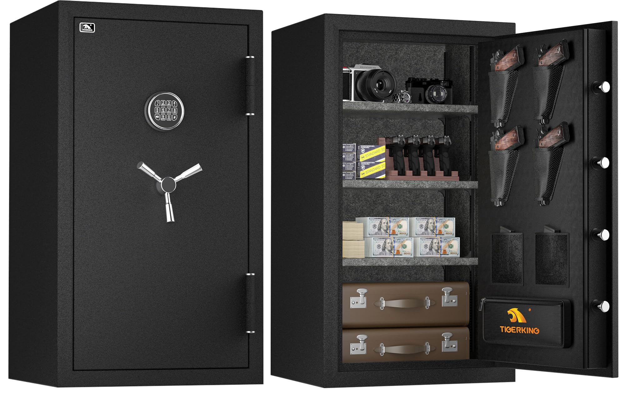 TIGERKING 37.8"H Large Fireproof &amp; Waterproof Safe for Home
