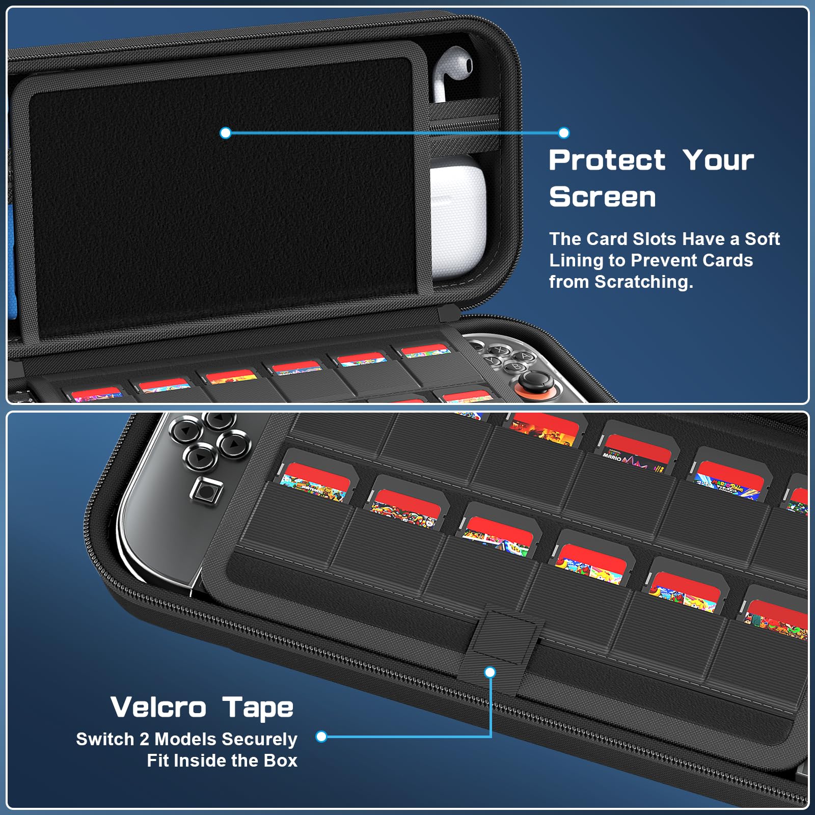 Fenolical Kit di Accessori 14 in 1 Compatibile con Nintendo Switch 2, Custodia per Switch 2, Custodia Protettiva in Vetro per lo Schermo, con 2 Guide, 4 Protezioni per Joystick e Altro Ancora.