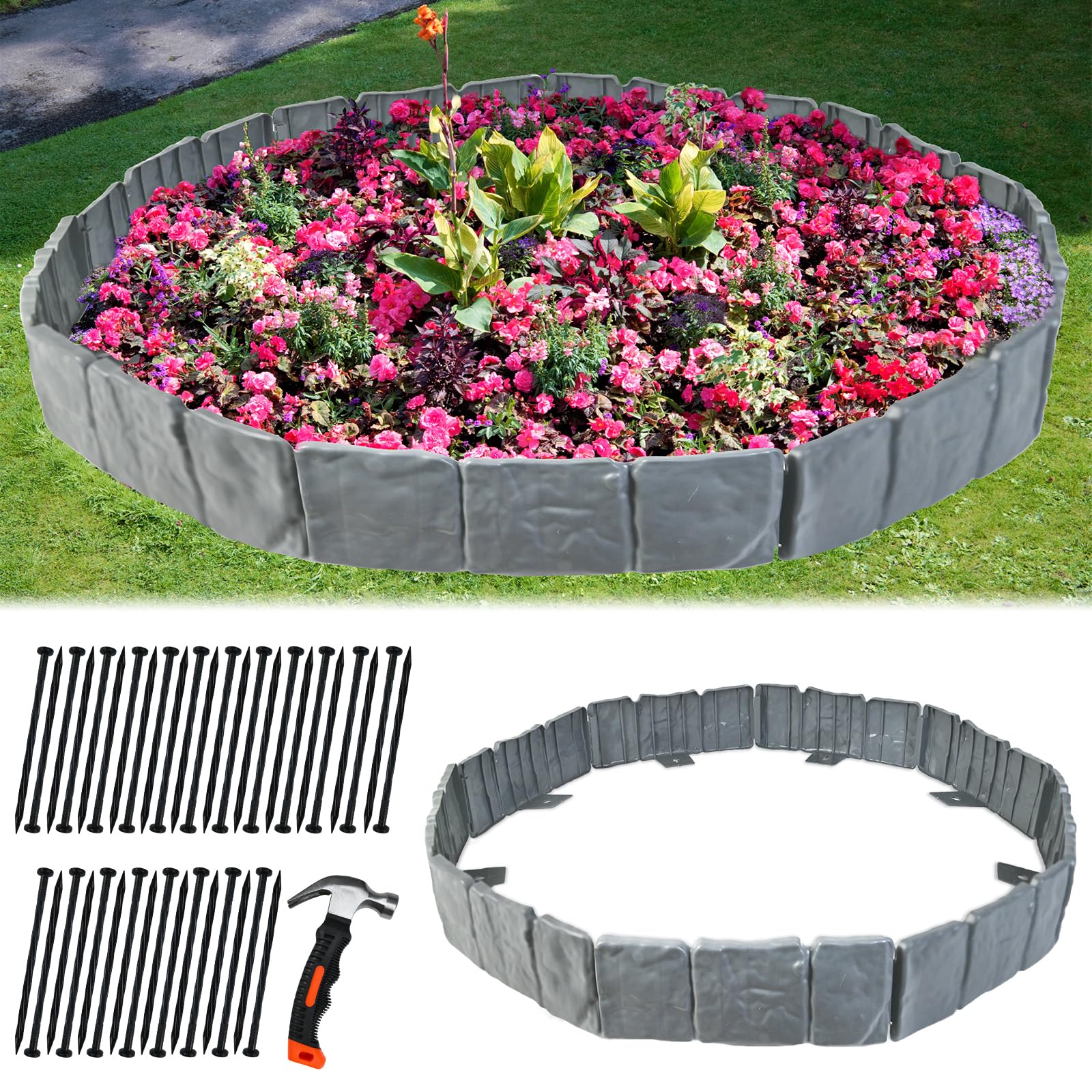Amazon.com : Yonroik Garden Edging Border,32 FT Plastic Landscape