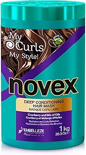 Novex My Curls Deep Conditioning Hair Mask Cream (35.2oz) Moisturizing Treatment Defines Curls, Controls Volume, Reduces Frizz, Adds Softness, for All Curly Hair Types