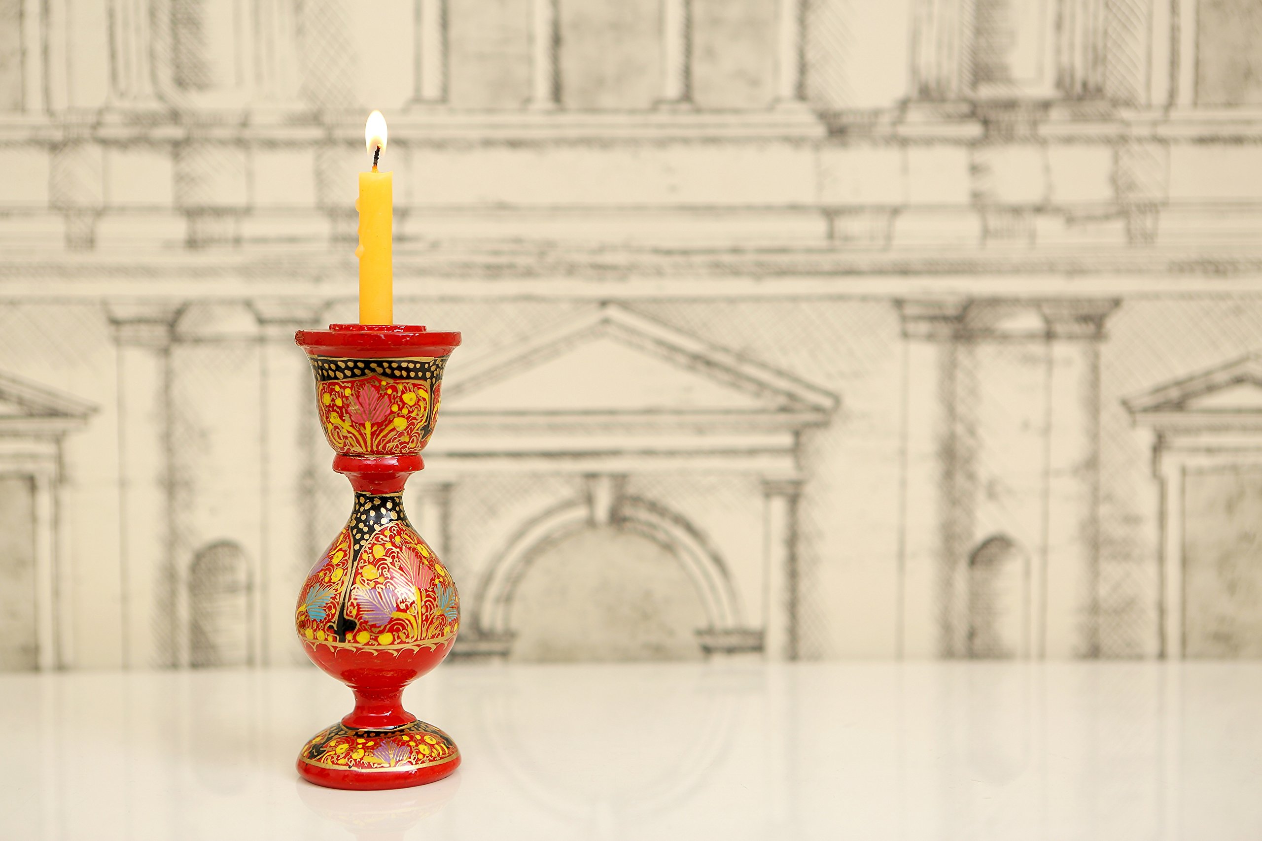 Porte-bougie coloré papier mâché pour une décoration de table chaleureuse