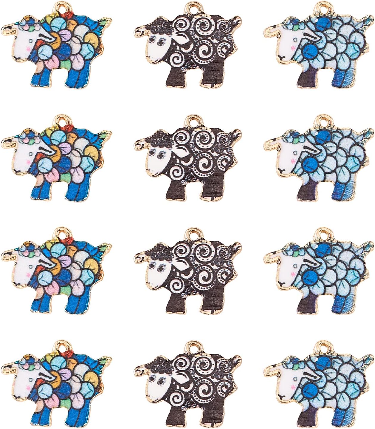 DanLingJewelry 30pcs 17x21x1.5mm Alloy Enamel Sheep Charms for DIY Bracelet Jewelry Making, 30pcs - sheep - Image 3