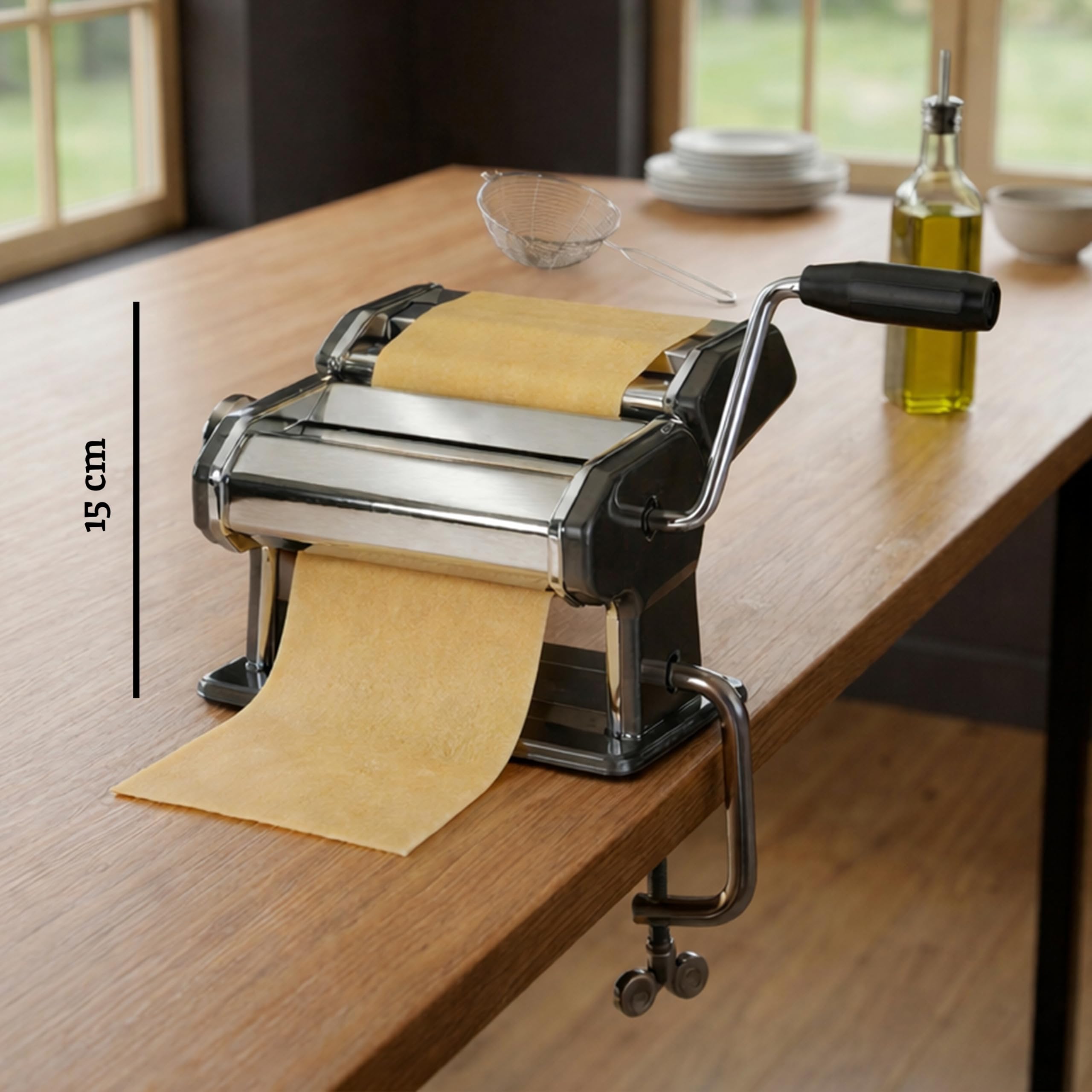 Premier Housewares - Máquina para Hacer Pasta, Estructura de Acero Cromado y Color Negro