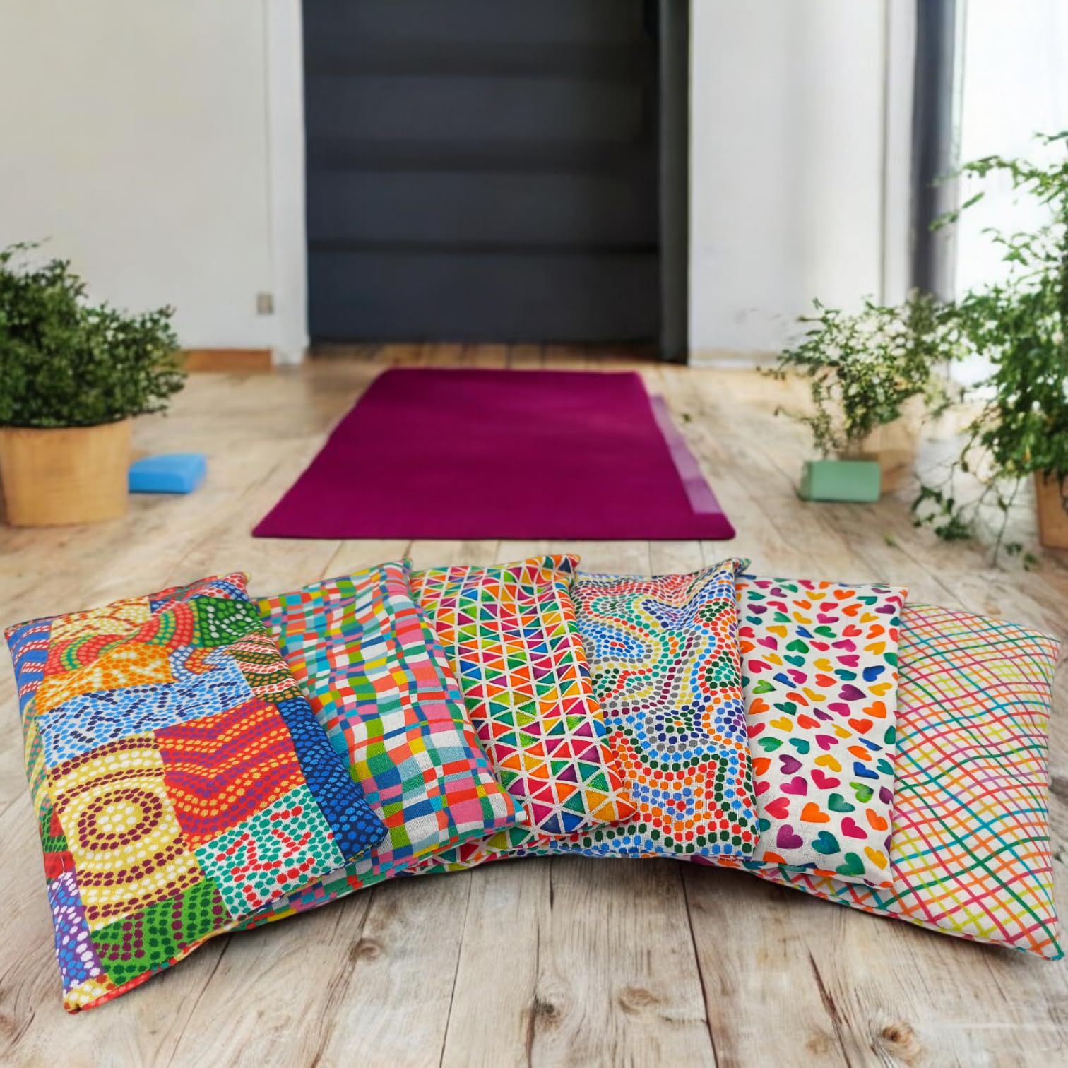 Augenkissen yoga "Pack 6- Barcelona" | Lavendel Samen und Reis | Yoga, Meditation, Entspannung, für Ihre Augen ..