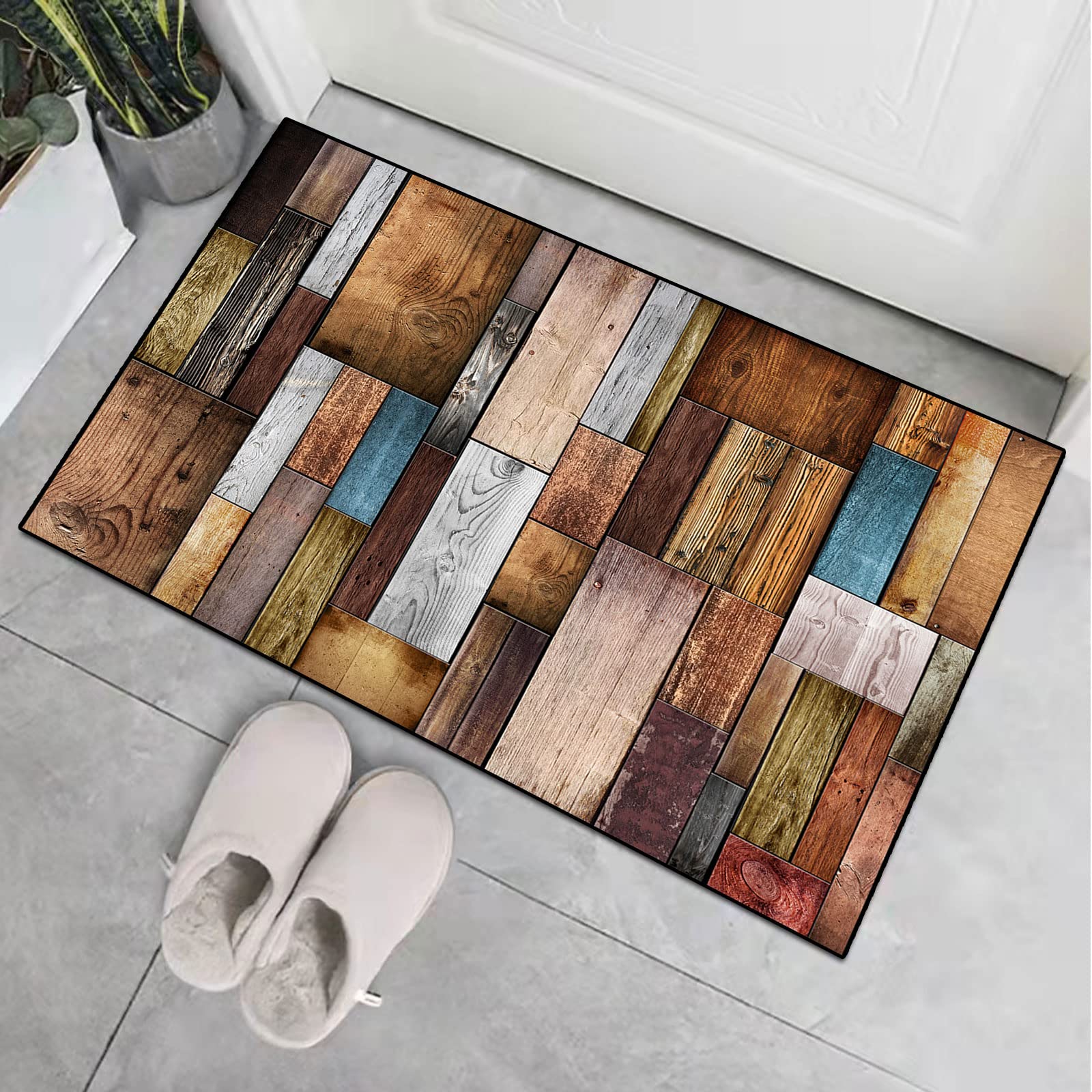 Teppichläufer Modern Küchenläufer Niederflor Flurläufer,Bunter Modern Geometrisch rutschfest Waschbar,für Korridor,Schlafzimmer,Innen Wohnzimmer,Küche - Anpassbar