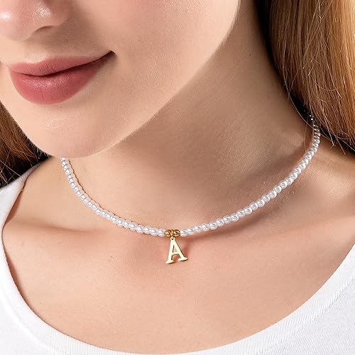 Miniatura 5 de Pearl Initial Gifts Necklace for Girls Gold Pendant With Extension Chain Meaningful Jewelry Gifts for Women