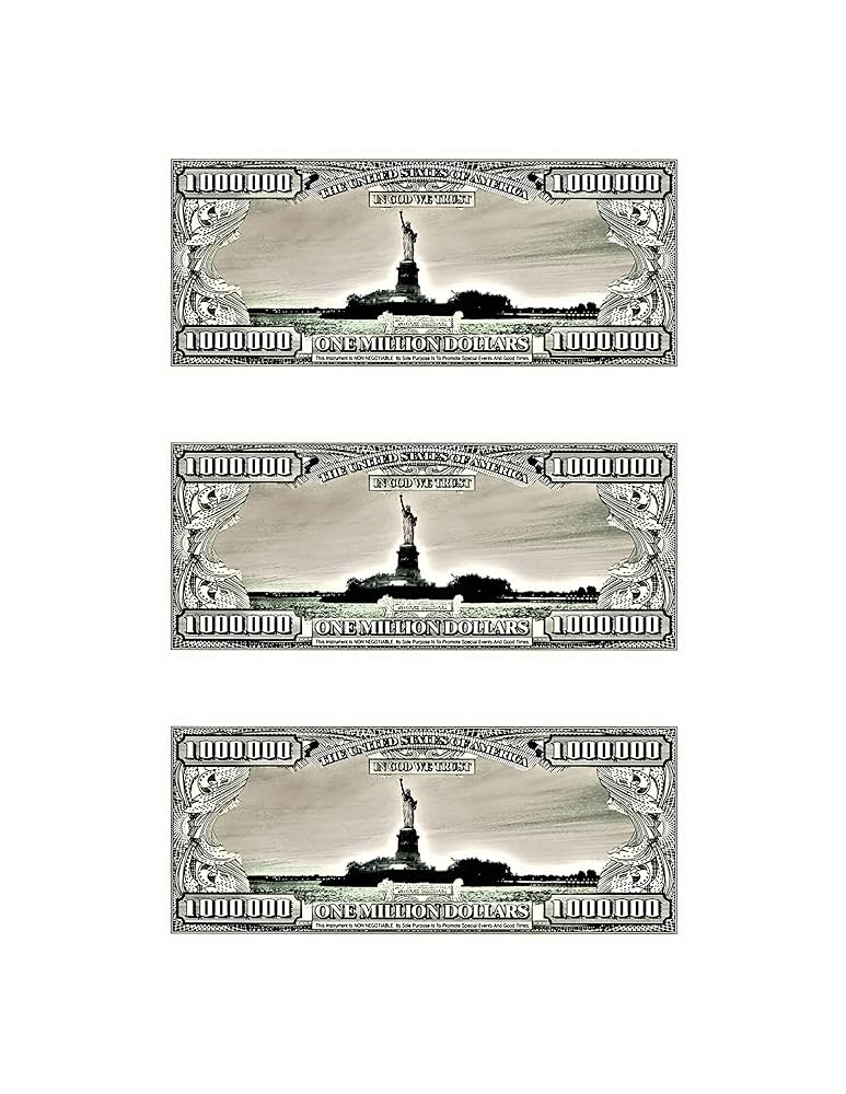 amazon-com-play-copy-money-for-kids-20-pieces-one-million-dollar-bills-2-sided-full-print-fake-money-that-looks-real-props-for-movies-plays-and-music-videos-educational-learning-play-money for Free Printable Fake Million Dollar Bill Amazon.com: Play Copy Money for Kids 20 Pieces One Million Dollar Bills 2-Sided Full Print Fake Money That Looks Real, Props for Movies Plays, and Music Videos - Educational Learning Play Money for Free Printable Fake Million Dollar Bill