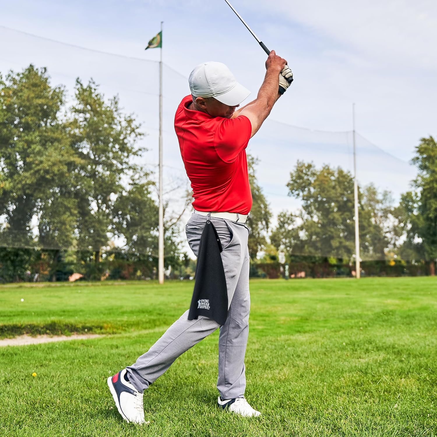 R HORSE Swing Swear Repeat Golf Towel, 2Pcs Embroidered Golf Towel with Clip, Sport Accessories Gifts for Dad Father Grandpa Men Golfer Sport Lover Brother Birthday Christmas Retirement Present - Image 5