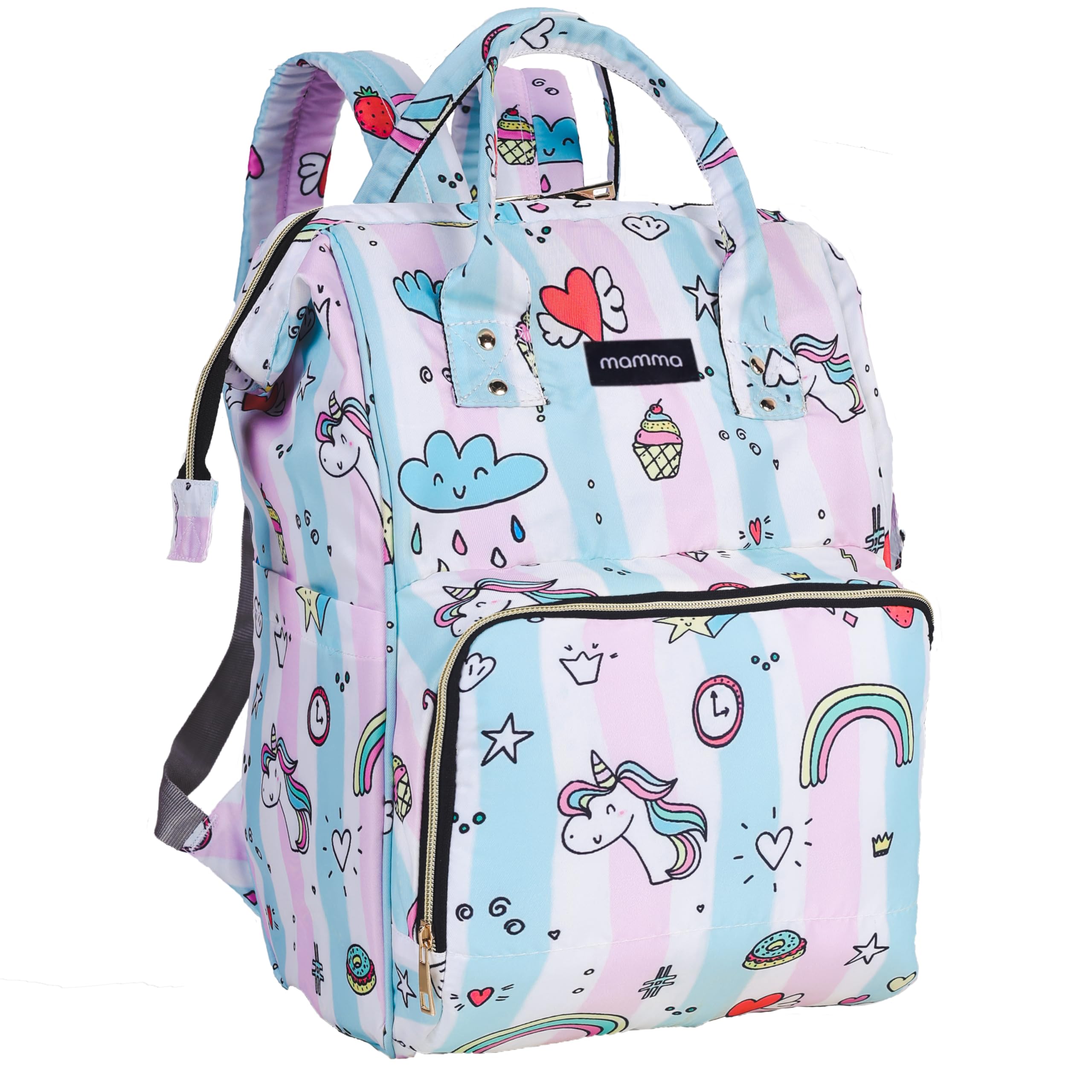 MAMMA Diaper Bag for Mothers for Travel, Baby Bag for Mother Travel, Hospital Bag for Delivery Women, Baby Diaper Bag for Mom, 12 Pockets Diaper Bags for Mothers with 9 Months Warranty