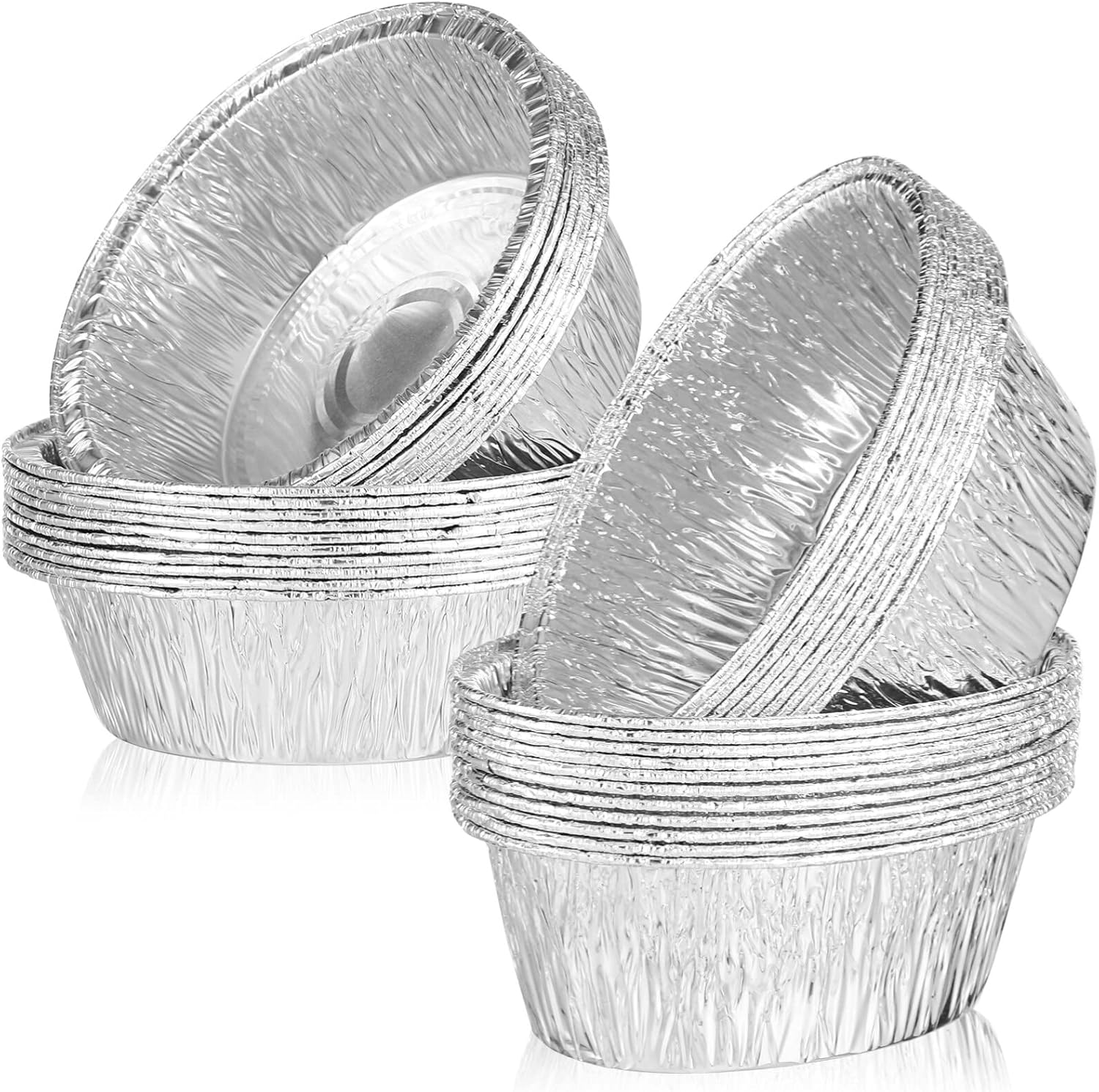 BESTonZON Aluminum Round Foil Pan, 40pcs Round Baking Foil