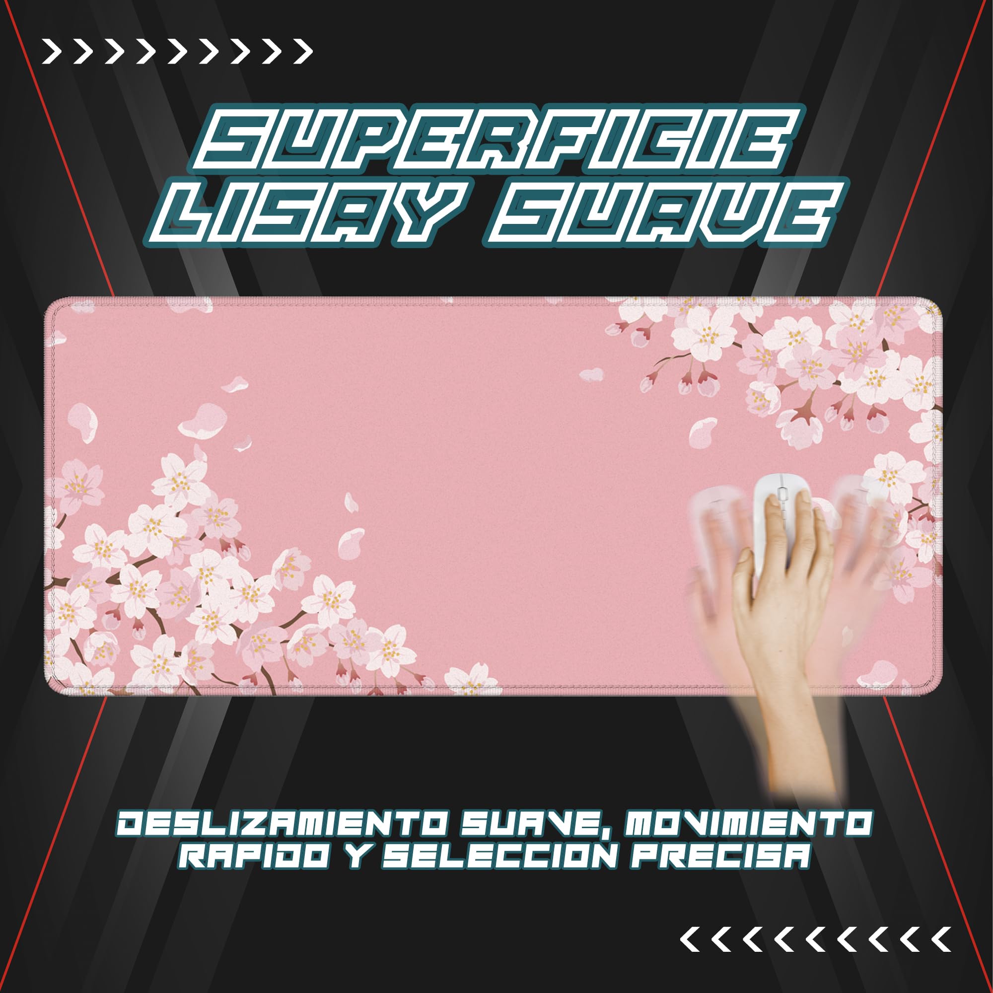 Alfombrilla Ratón XXL | Alfombra Escritorio | Alfombrilla Ratón XL | Alfombrillas Raton Rosa | Alfombrilla Escritorio XXL | Alfombrilla Ratón Gaming - Alfombrilla 900x400 MM (Sakura)