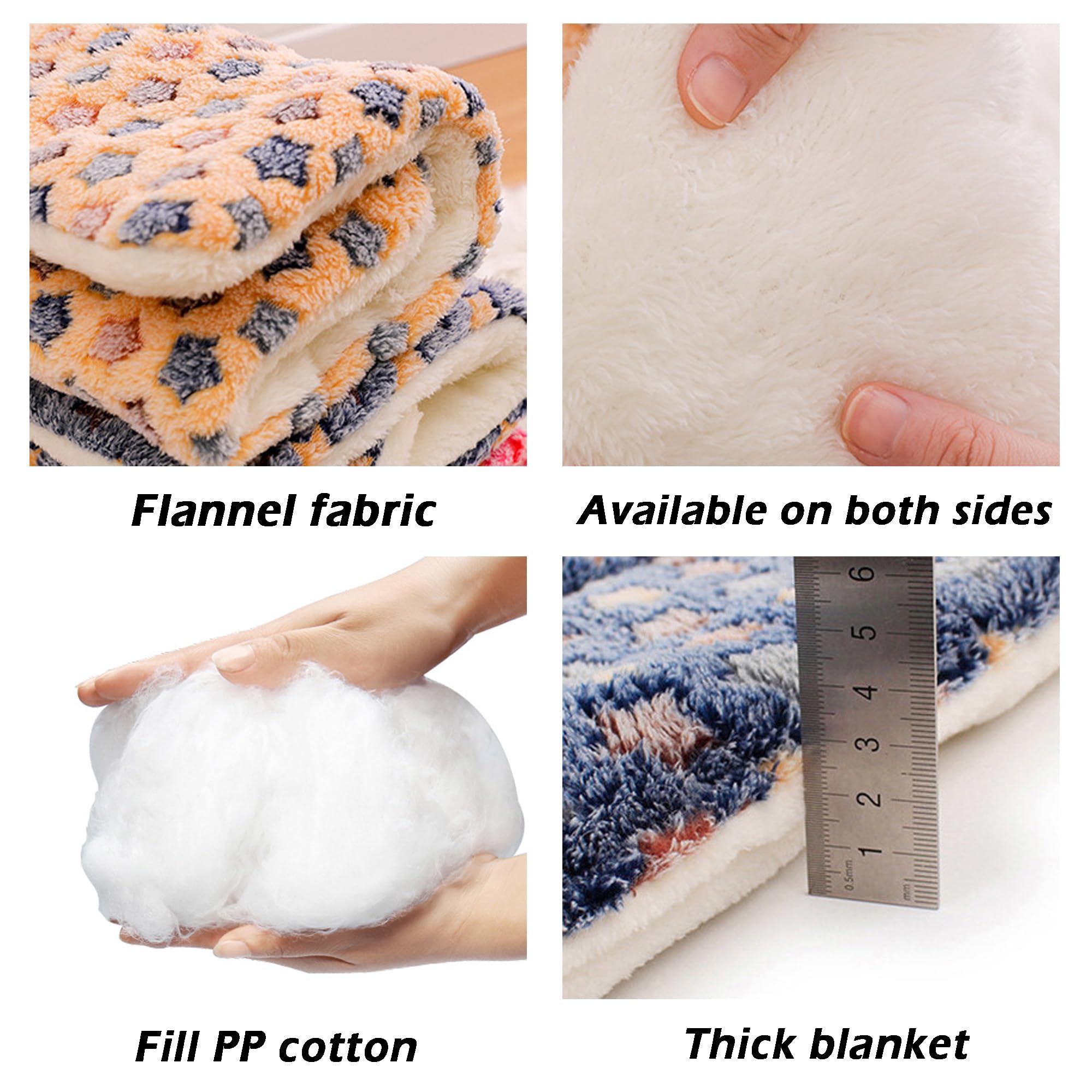 Lot de 2/4 couvertures épaisses pour animal de compagnie – Couverture douce et moelleuse pour chat de petite, moyenne et grande taille – Couverture polaire polyvalente pour chien et chat de petite,