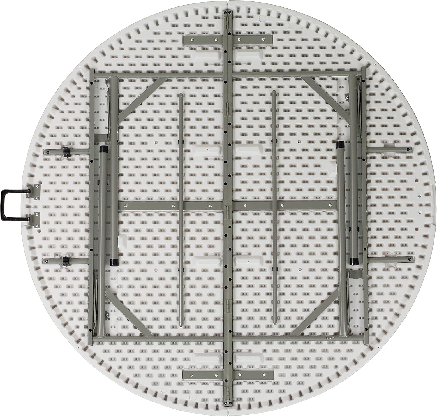 Flash Furniture Scarborough 5' Round Plastic Folding Table with Carrying Handle, Plastic Foldable Table for Indoor/Outdoor Events, White