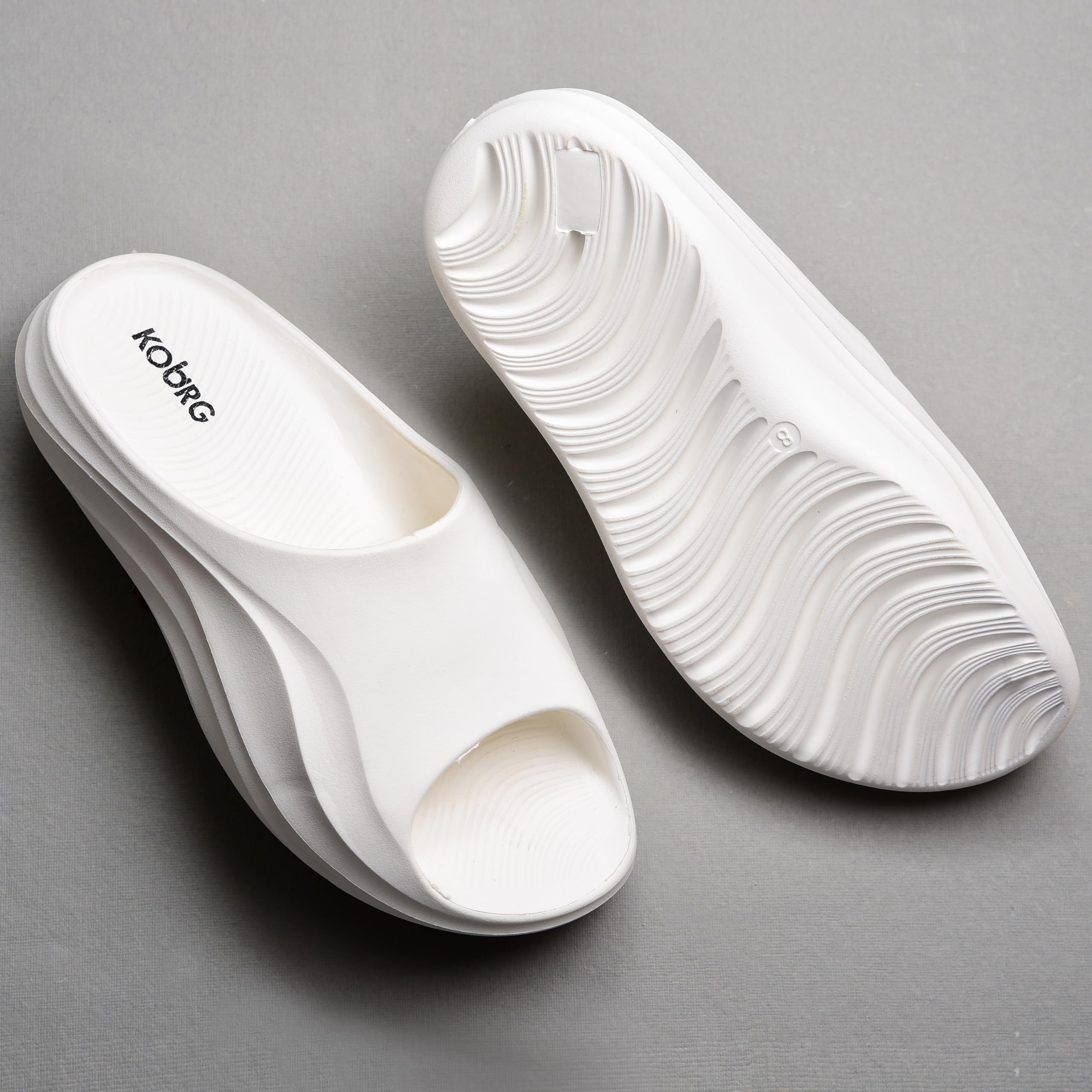 KOBURG Milan Slides For Men| Stylish Trending | Comfortable | Super Soft | Lightweight | Eva Sole | Casual Slider | Slippers | Flip Flops For Men Kf-484, Off White 4