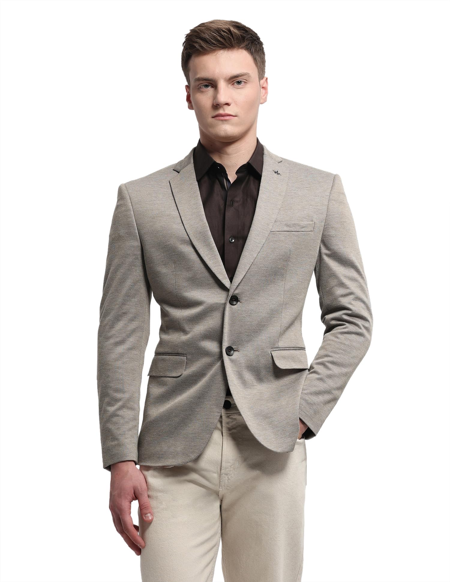 arrow Men's Zero Calorie Slim fit Dobby Blazer-picture-14