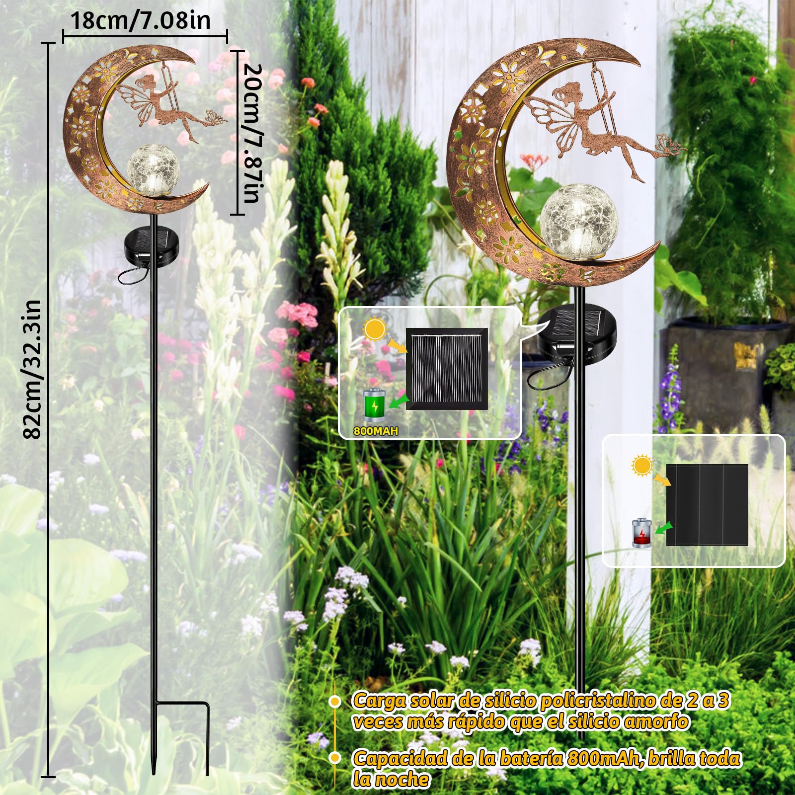 Lampes Solaires De Jardin IP65, Decoration Jardin Exterieur Lumière En