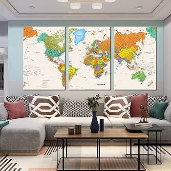 Amazon.co.jp: アートパネル 世界地図 特大 ポスター ワールドマップ