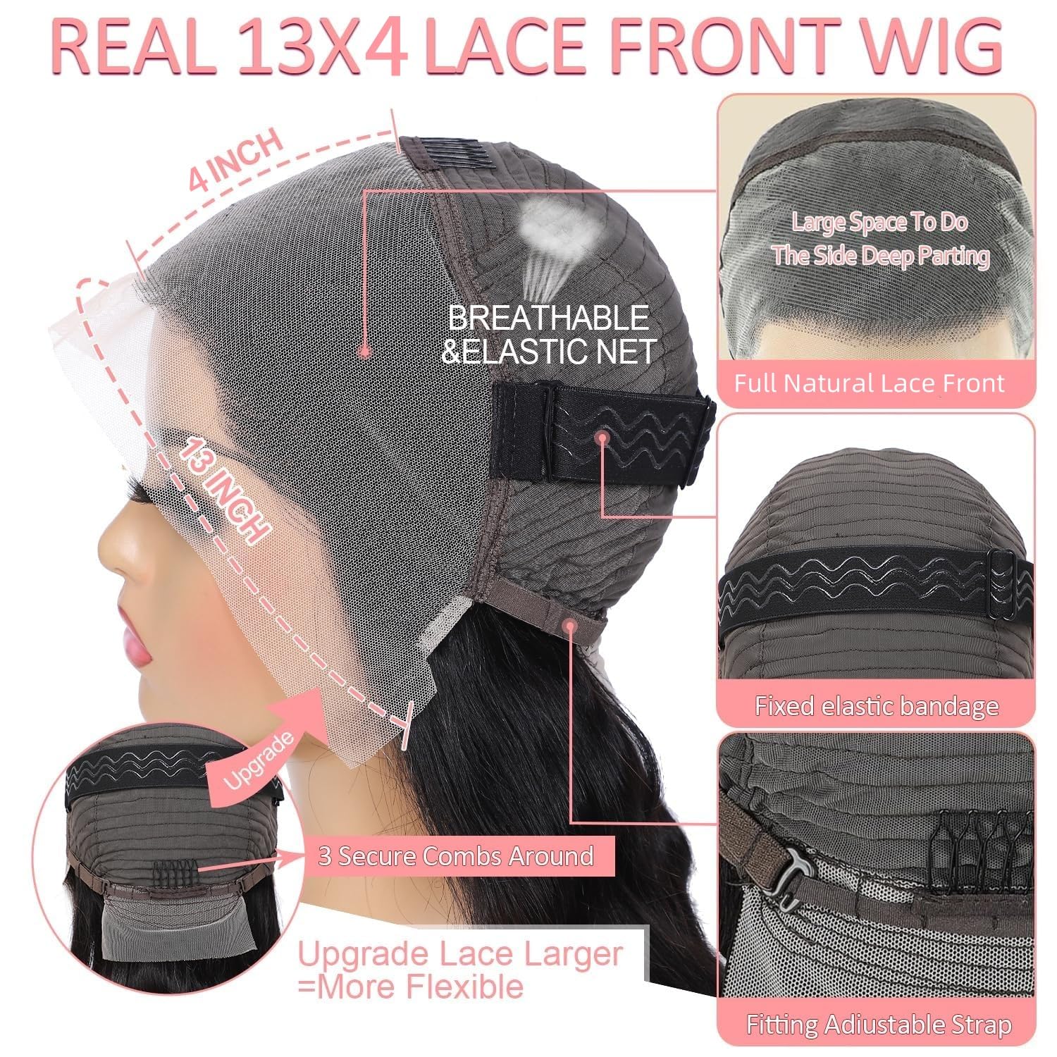 Amazon.com : BELE 250% Density 13X4 HD Lace Front Wigs Human  display picture 1
