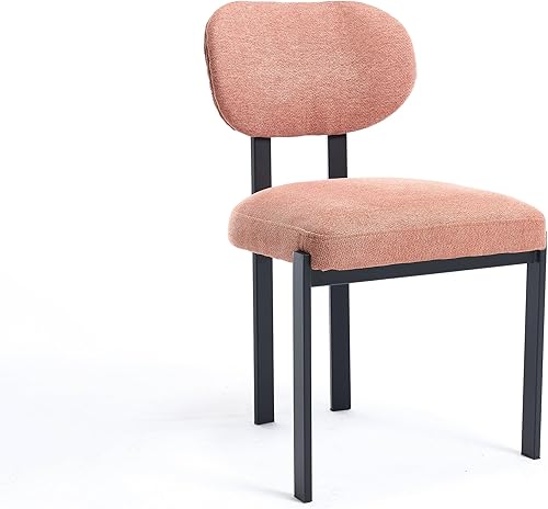 Modern Dining Chairs Set of 2, Mid-Century Upholstered Kitchen Dining Room Chairs with Metal Legs, Table & Chair Sets, Desk Chair,Black-2set