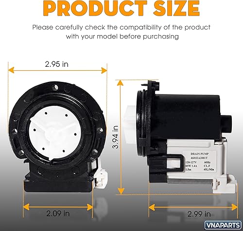 Miniatura 6 de Motor de bomba de drenaje de lavadora WM4270HVA para LG LG WM4270HWA WM4370HKA WM4370HWA WM5000HWA WM5000HVA WM0642HW WM0642HW WM0642HS