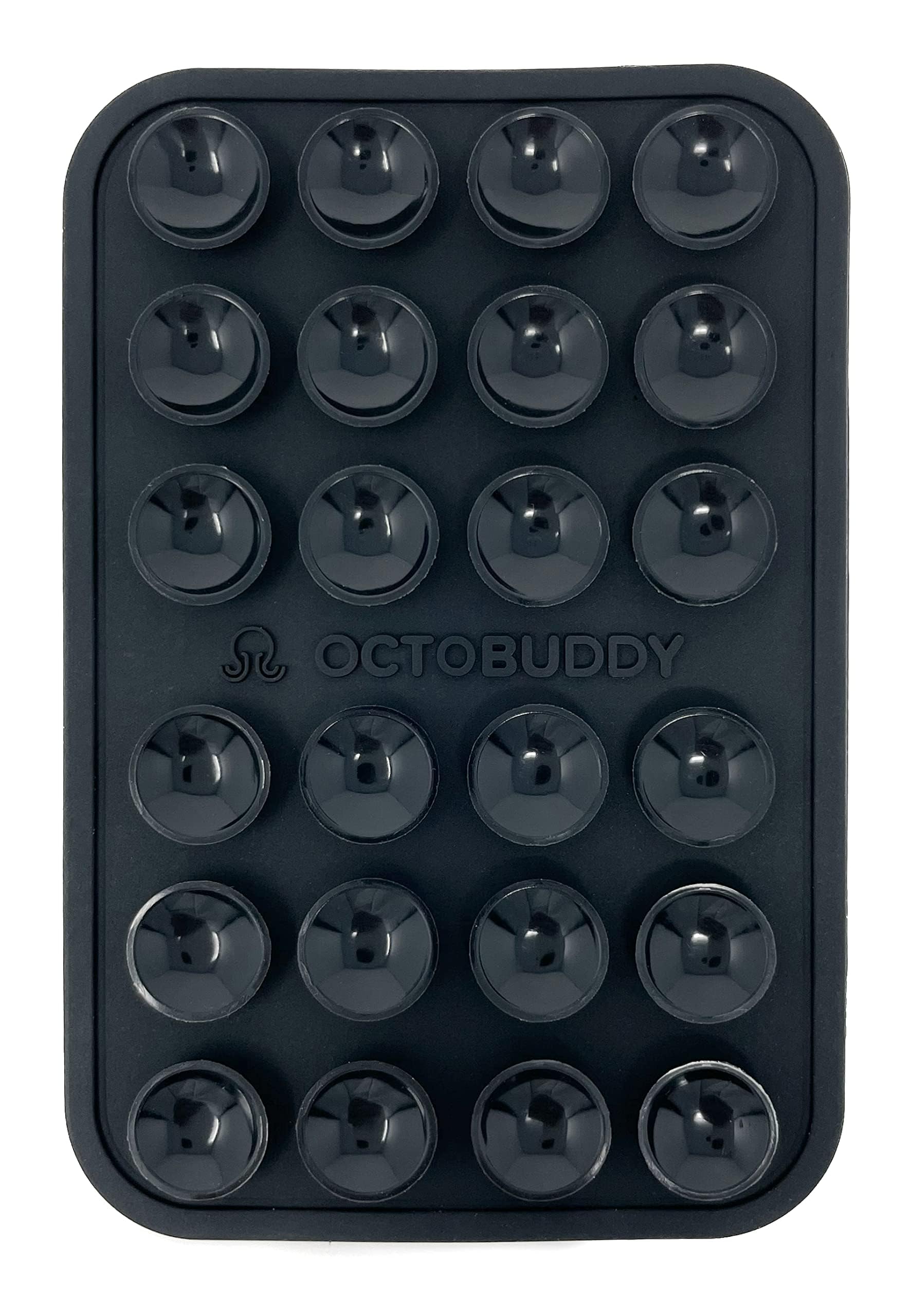 OCTOBUDDY Silicone CaseSuction Phone Case Adhesive Mount Compatible with iPhone and Android Cellphone Cases, Anti-Slip Hands-Free Mobile Accessory Holder for Selfies and Videos (Black)