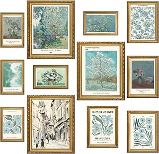 Dazoratix Matisse Wall Art Decor - 12 Pcs Sage Green Emerald Prints Bedroom Exhibition Gallery Abstract Posters Aesthetic Boho Vintage Pictures Painting for Living Room Home Bathroom Dorm (Unframed)