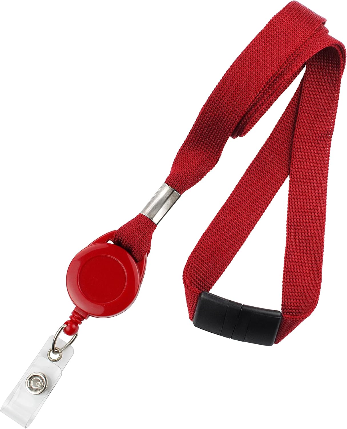 Comfort Breakaway Red Lanyard & Retractable Badge Reel