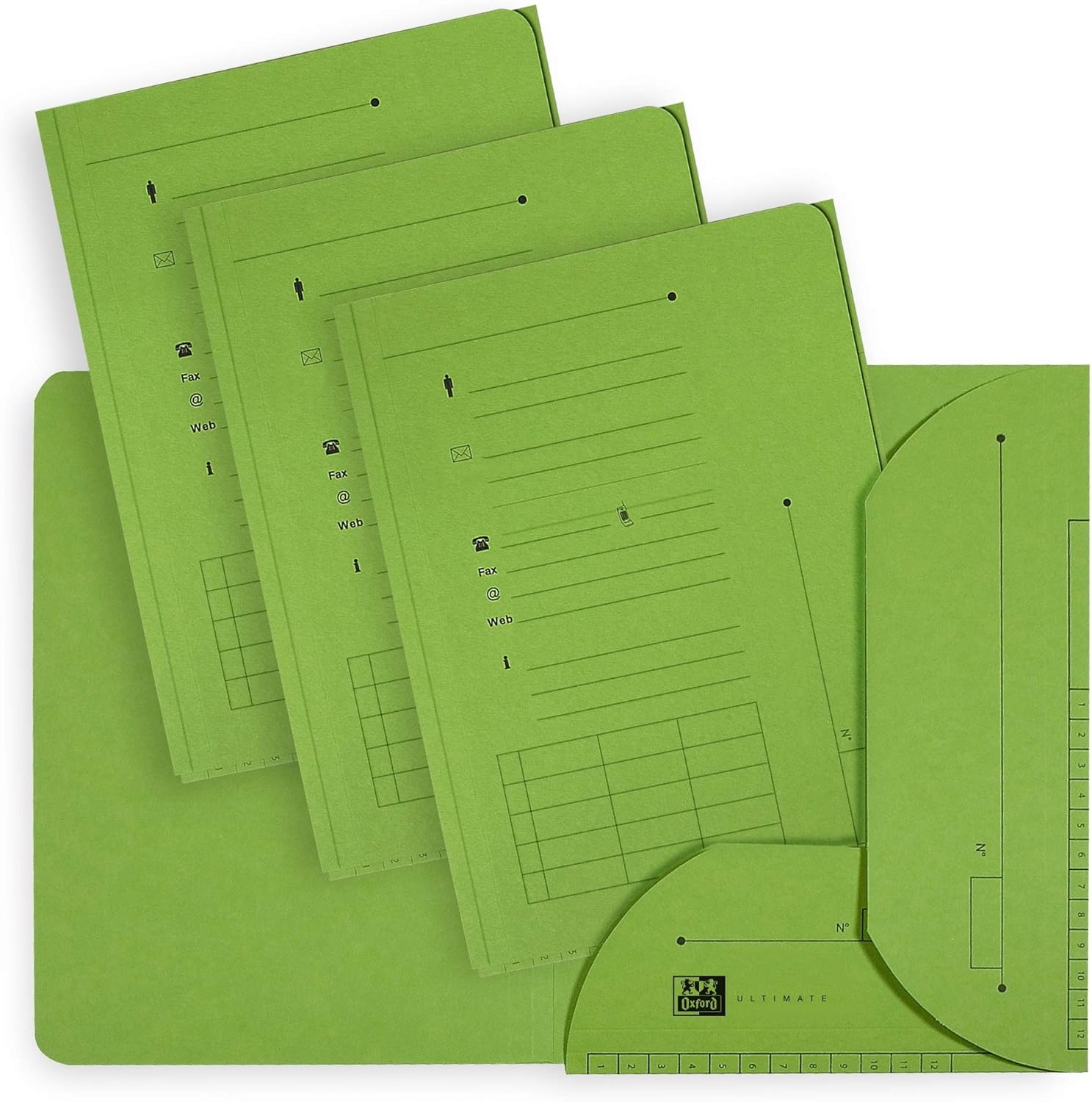 Elba HV Sub-Divider Folders with 2 Flaps A4 240 g Pack of 25 Kraft Paper Lime Green