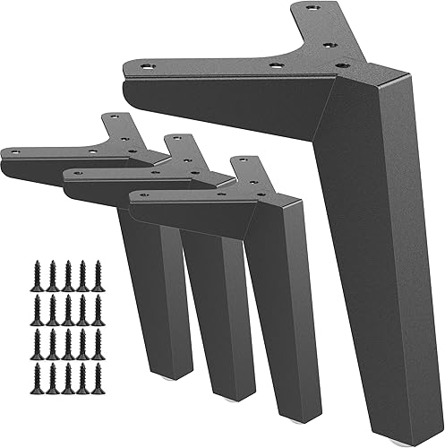 Patas de metal para mesa, marco de escritorio de tubo cuadrado resistente, patas de mesa de comedor industrial/café/computadora, juego de 2