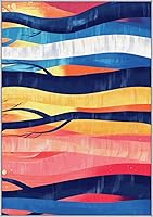 Vista 9 de Retro Tree Rugs 5x8 Rug Abstract Striped 70s Area Rug Washable, Retro Tree Carpet Home Room Decor Rugs for Living Room Bearoom Kitchen Dorm