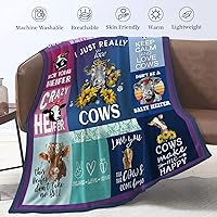 Vista 3 de Manta de vaca, regalo de vaca para niñas y mujeres, regalos para amantes de las vacas, regalos temáticos de vacas, regalos divertidos de vacas