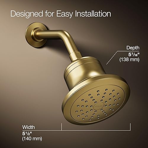 Miniatura 3 de KOHLER K-33631-G-2MB Cinq Cabezal de ducha con filtro de una sola función, 1.75 gpm, latón moderno cepillado vibrante
