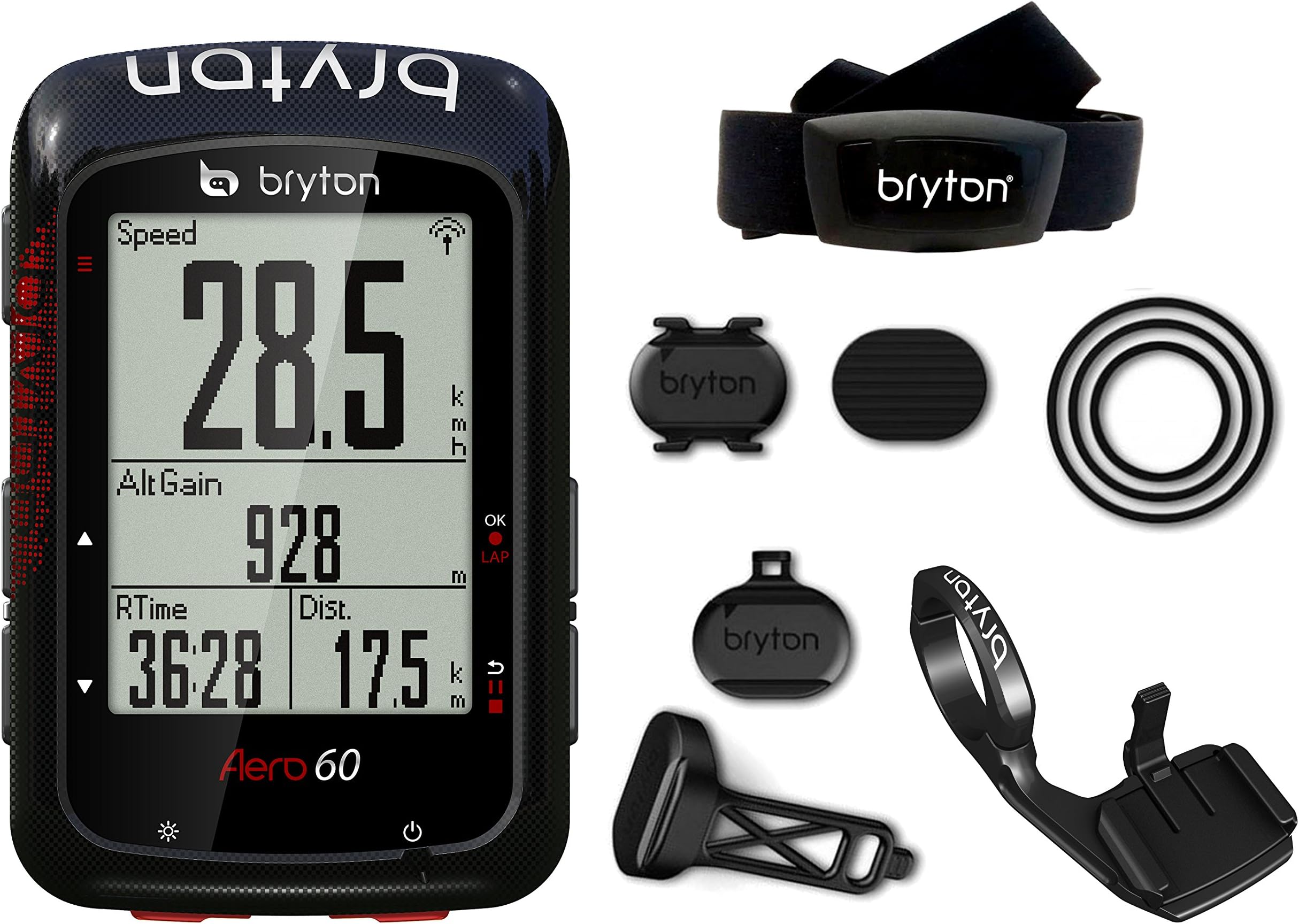 Bryton Aero 60T Unisex GPS Computer - Adult, Black, M