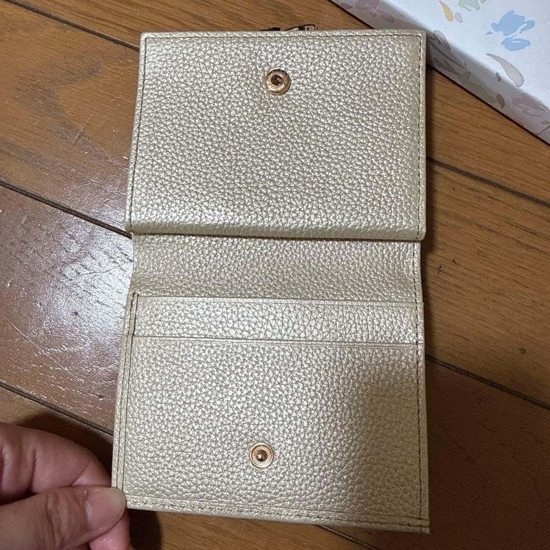 Amazon.co.jp: 皇居 お財布 折り畳み 二つ折り がま口 シャンパン