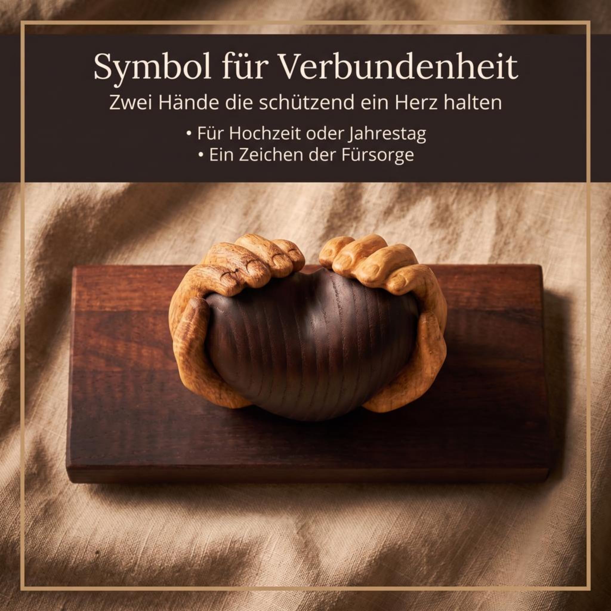 Hochzeitsgeschenk aus Holz - Hochwertiges Geschenk mit Bleibendem Wert | Herz für das Brautpaar oder zum Jahrestag, Hochzeitstag, für Goldene & Hölzerne Hochzeit - Personalisierbar - aus Massivholz