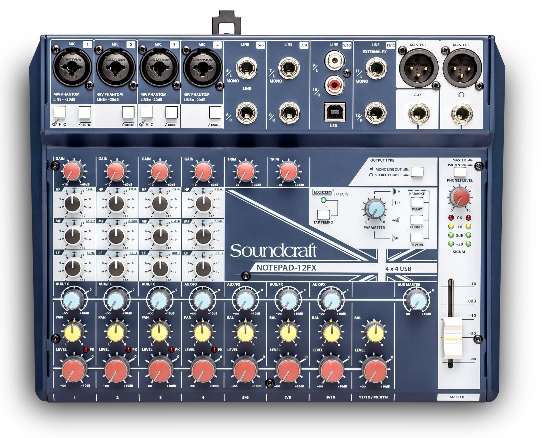 Soundcraft DJ Mixer EFX12 with Lexicon FX:8+2 and 12+2 channel frame sizes