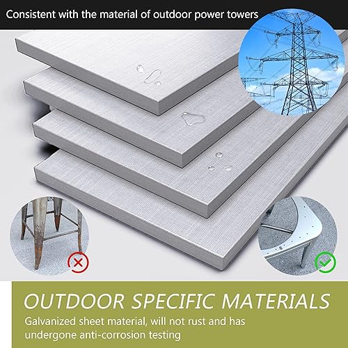 Miniatura 6 de Taburetes de bar de metal para exteriores, juego de 4,24 pulgadas, taburete de bar de altura de mostrador con respaldo alto, sillas de comedor para